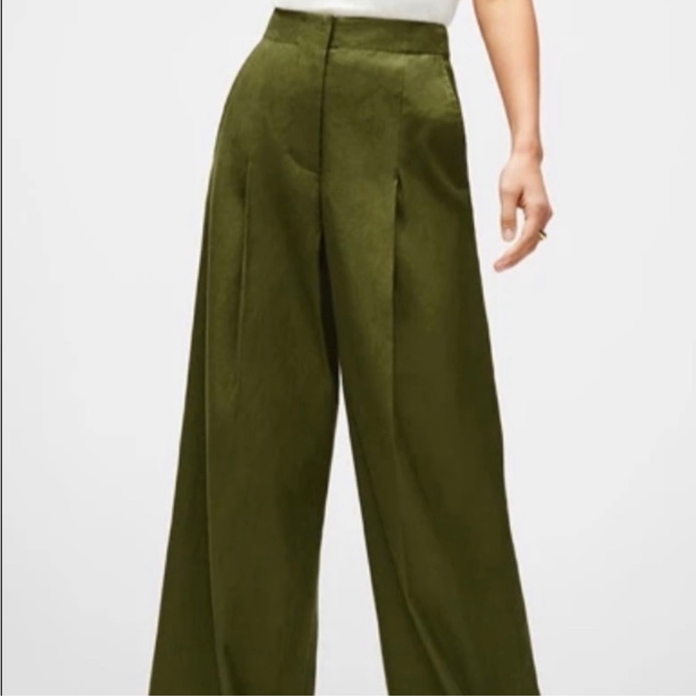 7 for All Mankind Green Wide Leg Trouser